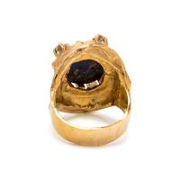 YELLOW GOLD, LAPIS LAZULI AND DIAMOND RING