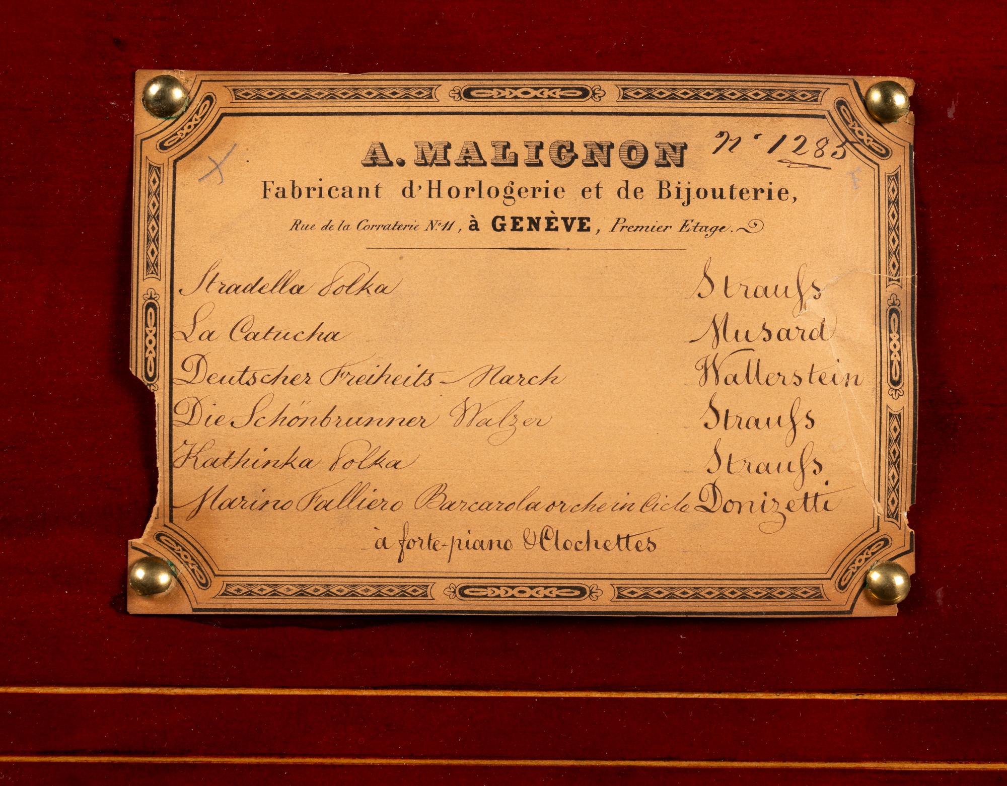 A Piano Forte and Hidden Bells Music Box by Malignon