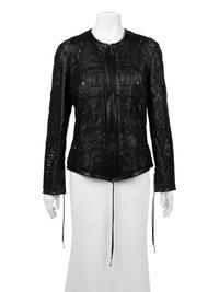 Ralph Rucci Cut and Embroidered Leather Jacket