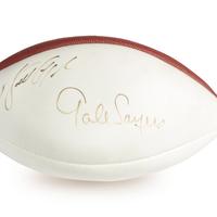 A Walter Payton and Gale Sayers Dual Signed Autograph Football (Beckett Authentication Services)