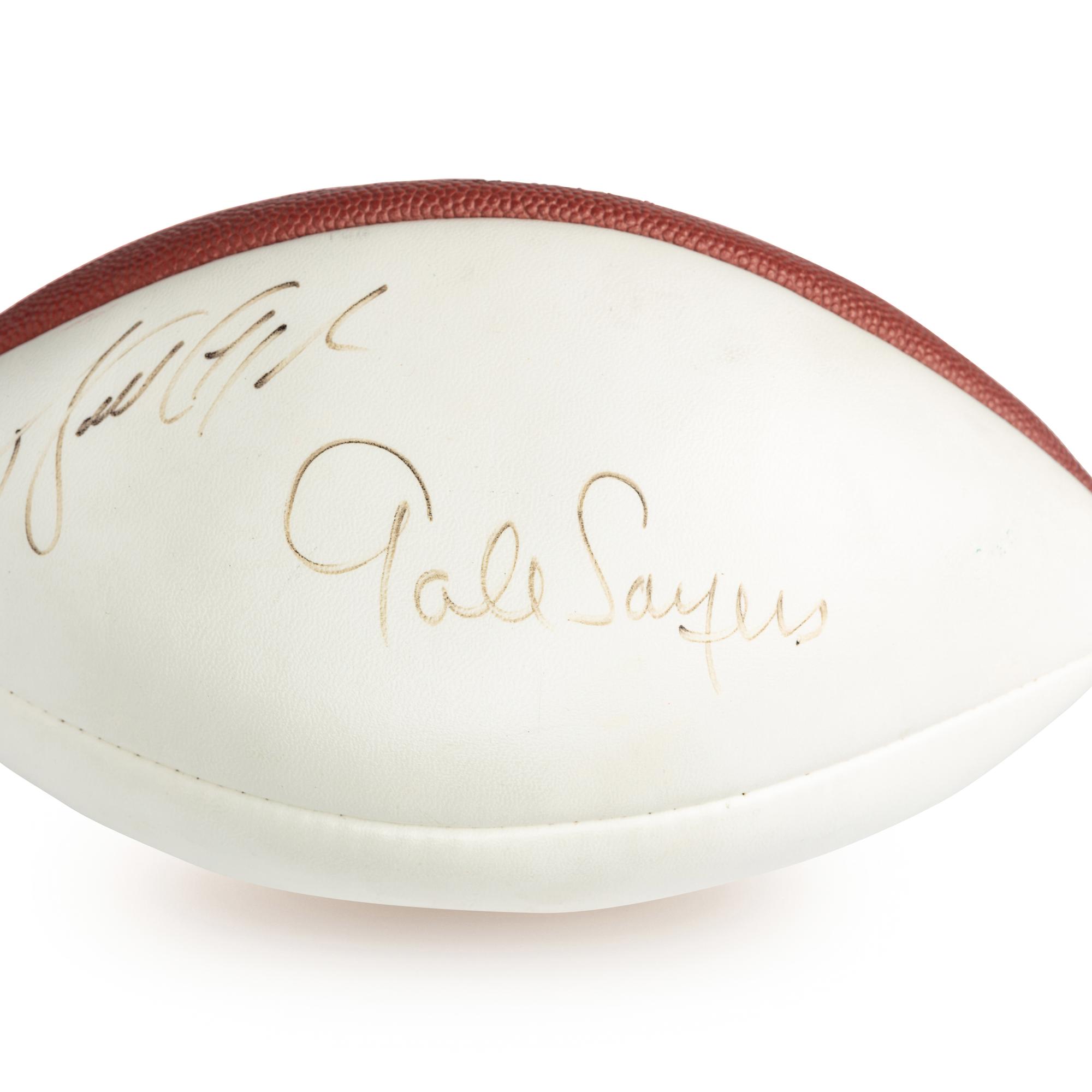 A Walter Payton and Gale Sayers Dual Signed Autograph Football (Beckett Authentication Services)