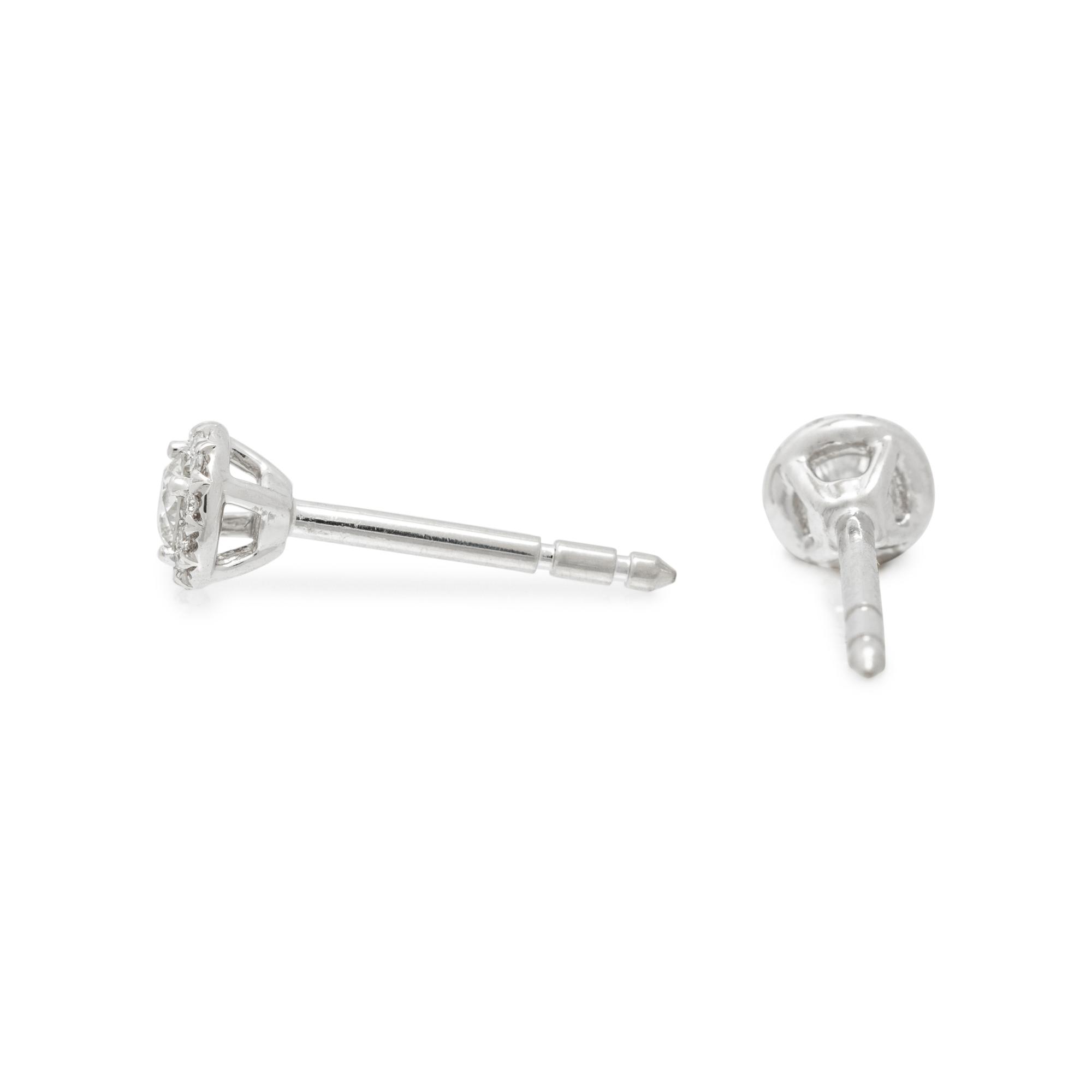 TIFFANY & CO., PLATINUM AND DIAMOND 'SOLESTE' STUD EARRINGS