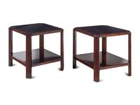 A Pair of Contemporary Walnut Side Tables