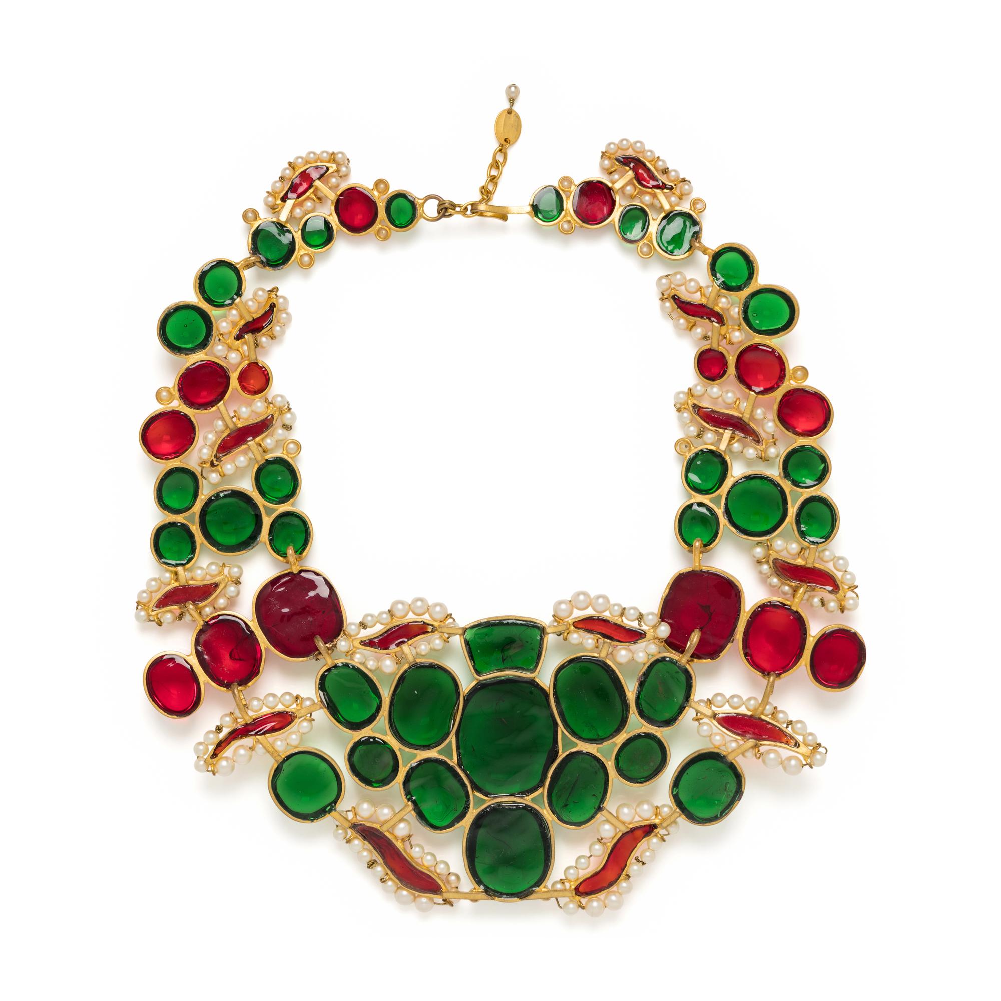 Chanel, Important Gripoix Pâte de Verre Bib Necklace, 1980s
