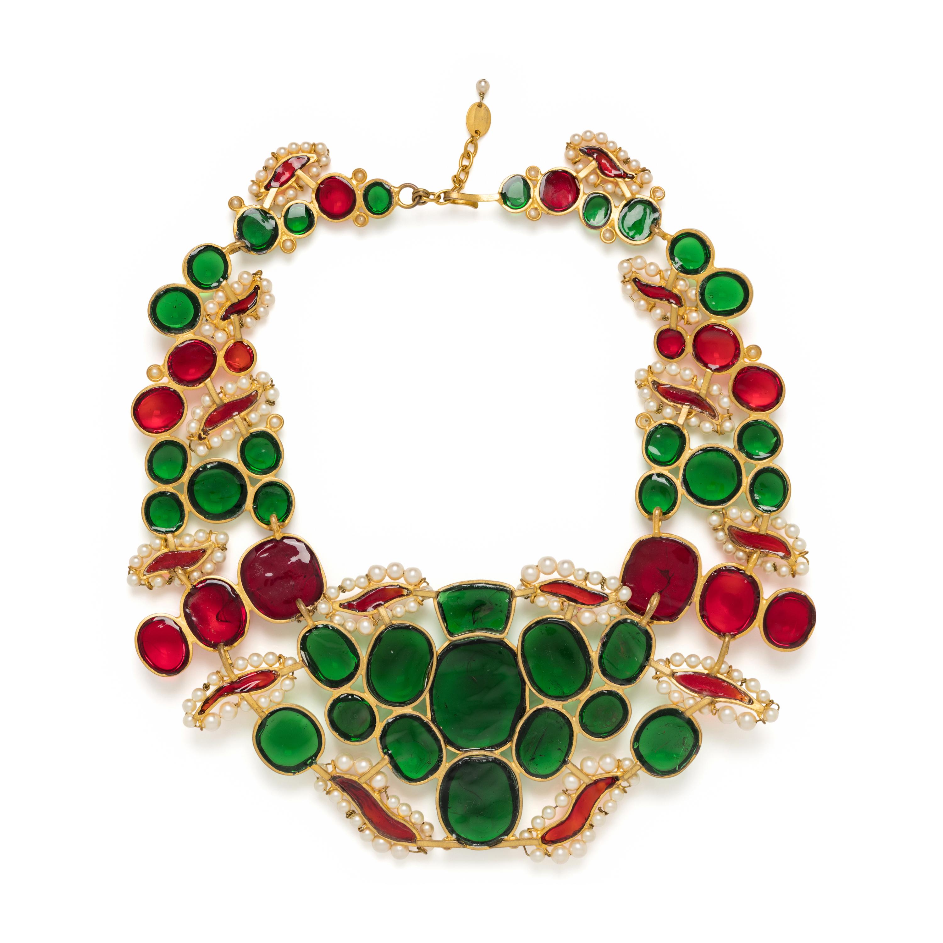 Chanel, Important Gripoix Pâte de Verre Bib Necklace, 1980s