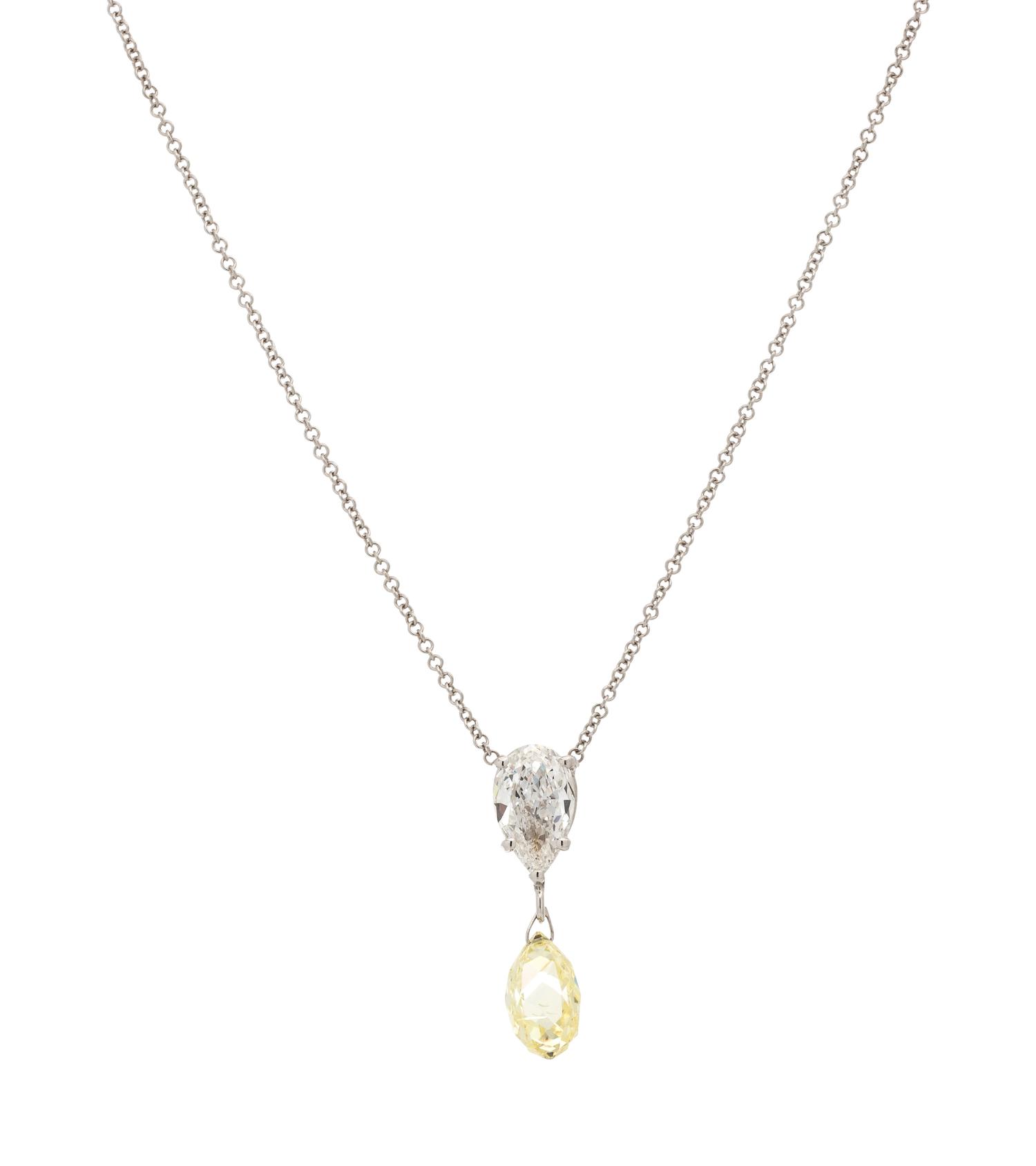 DIAMOND AND FANCY YELLOW DIAMOND NECKLACE