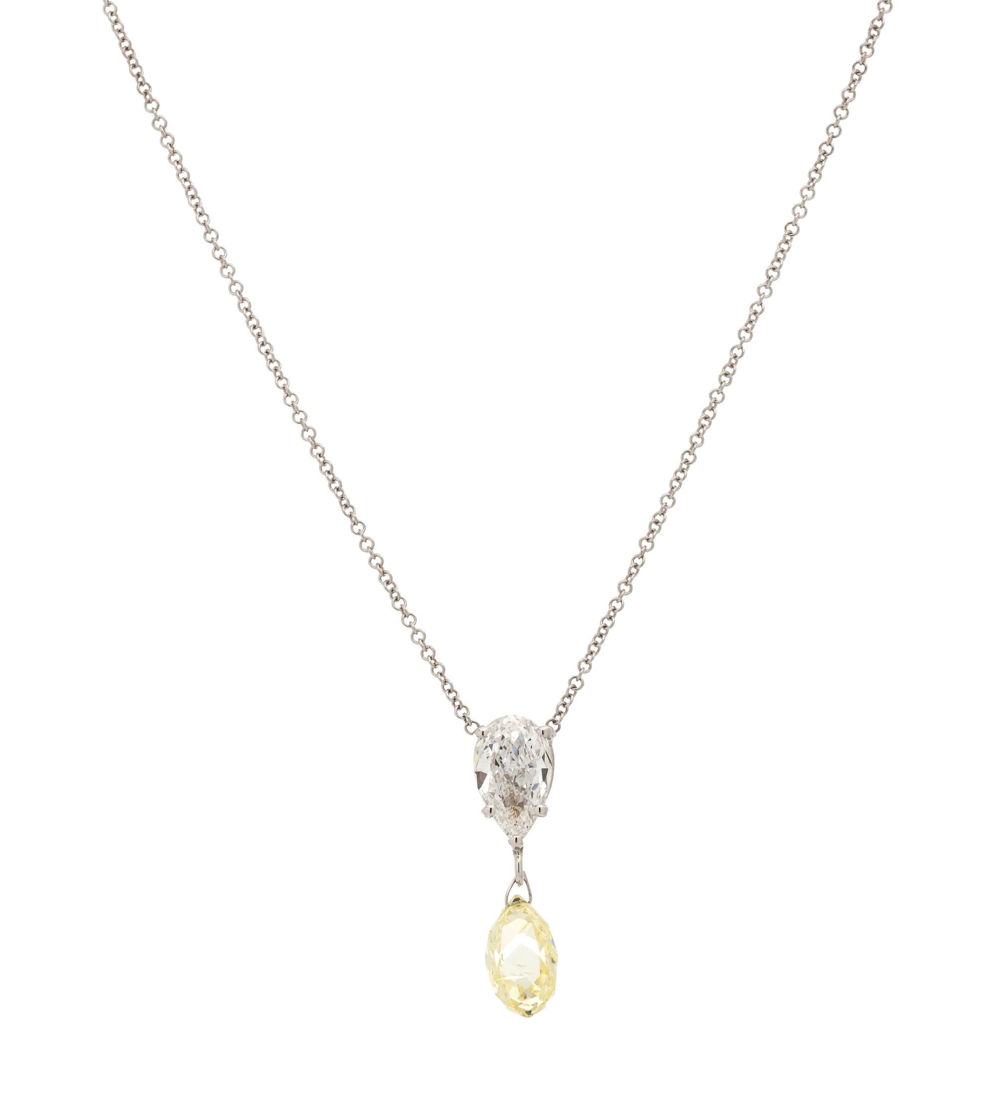 DIAMOND AND FANCY YELLOW DIAMOND NECKLACE