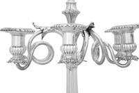 A Pair of Tiffany and Co. Silver-Plate Seven-Light Candelabra