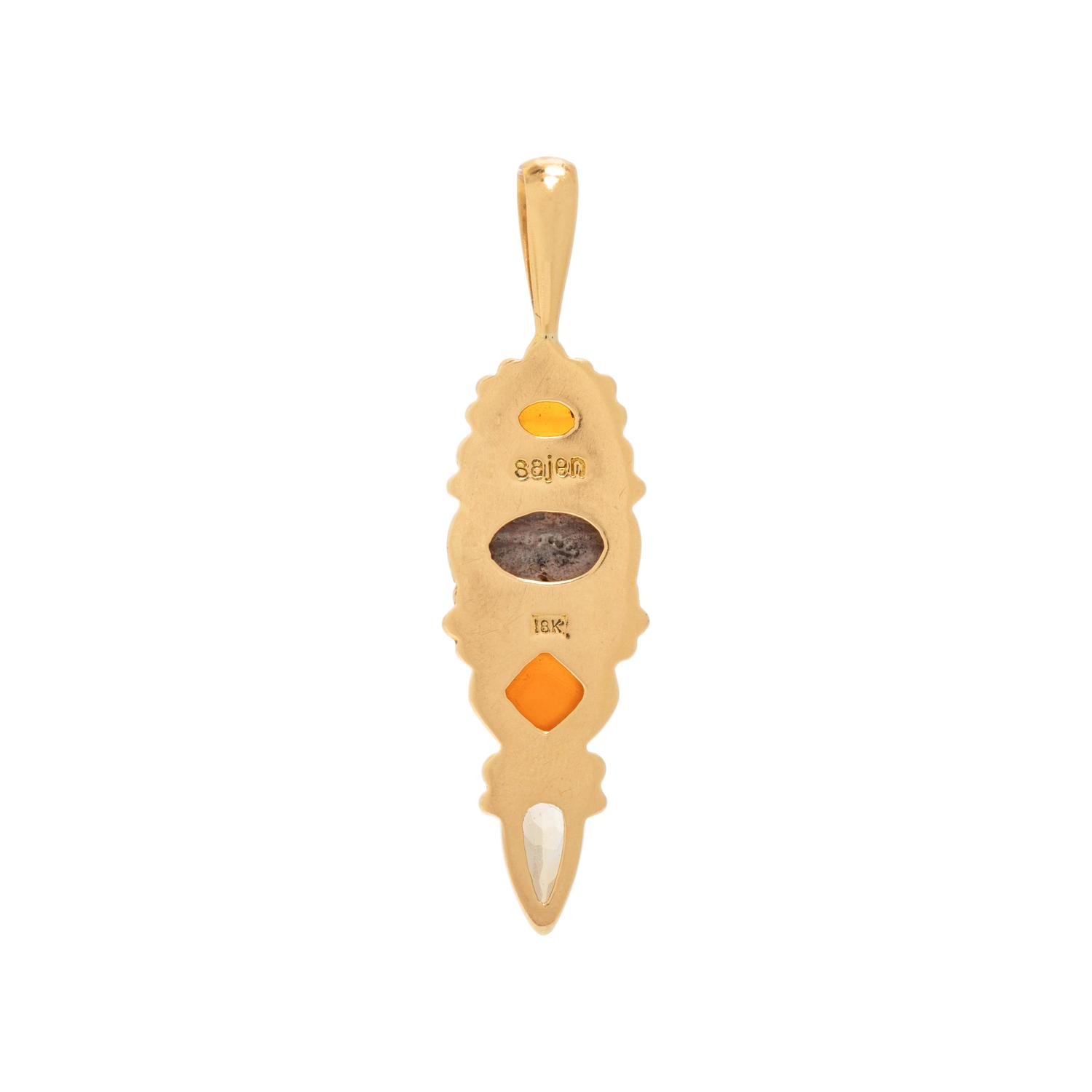 Sajen, Multigem and Yellow Gold Pendant
