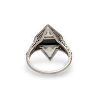 ART DECO, DIAMOND AND BLACK ONYX RING