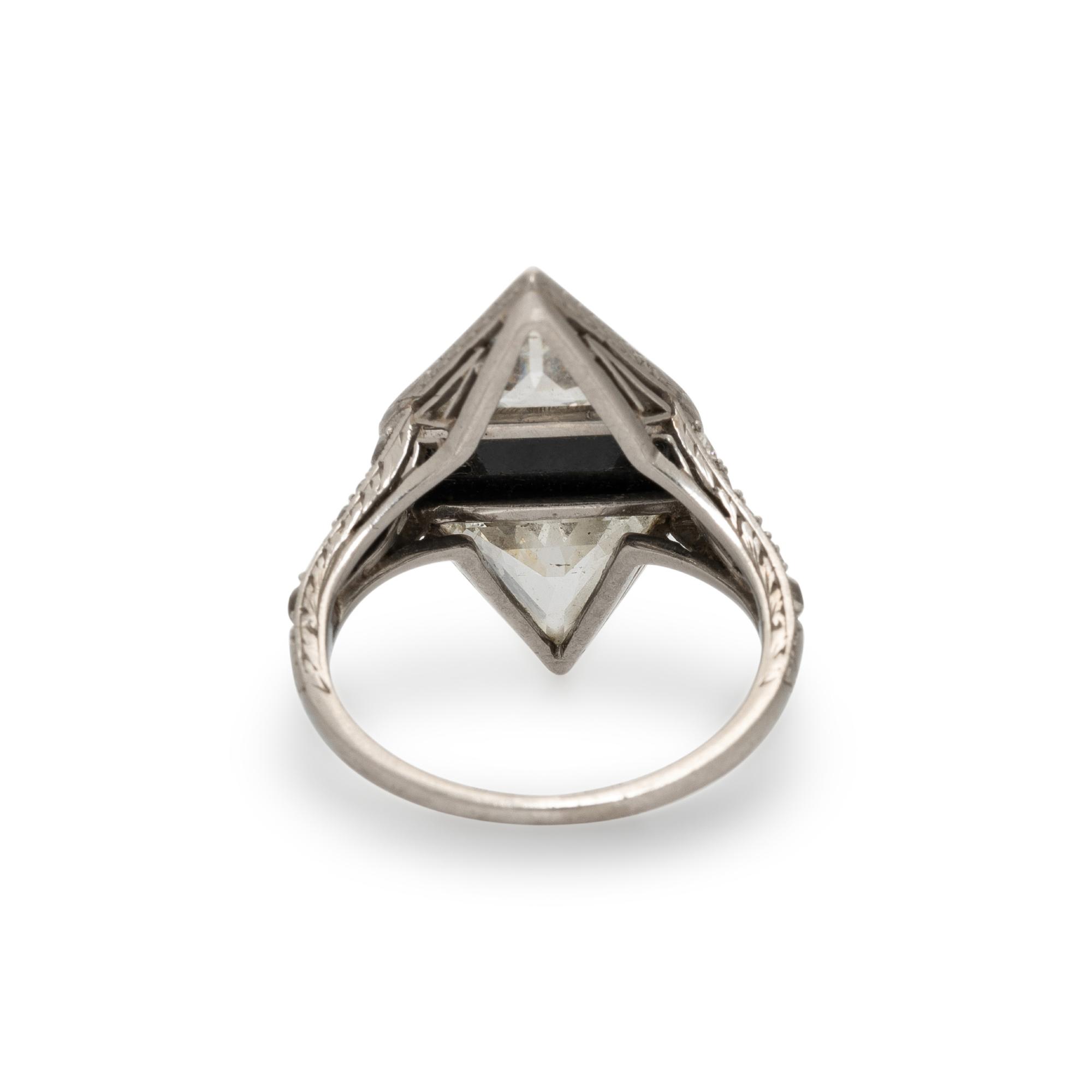ART DECO, DIAMOND AND BLACK ONYX RING