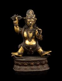 A Parcel-Gilt Bronze Figure of Bodhisattva Vajrapani