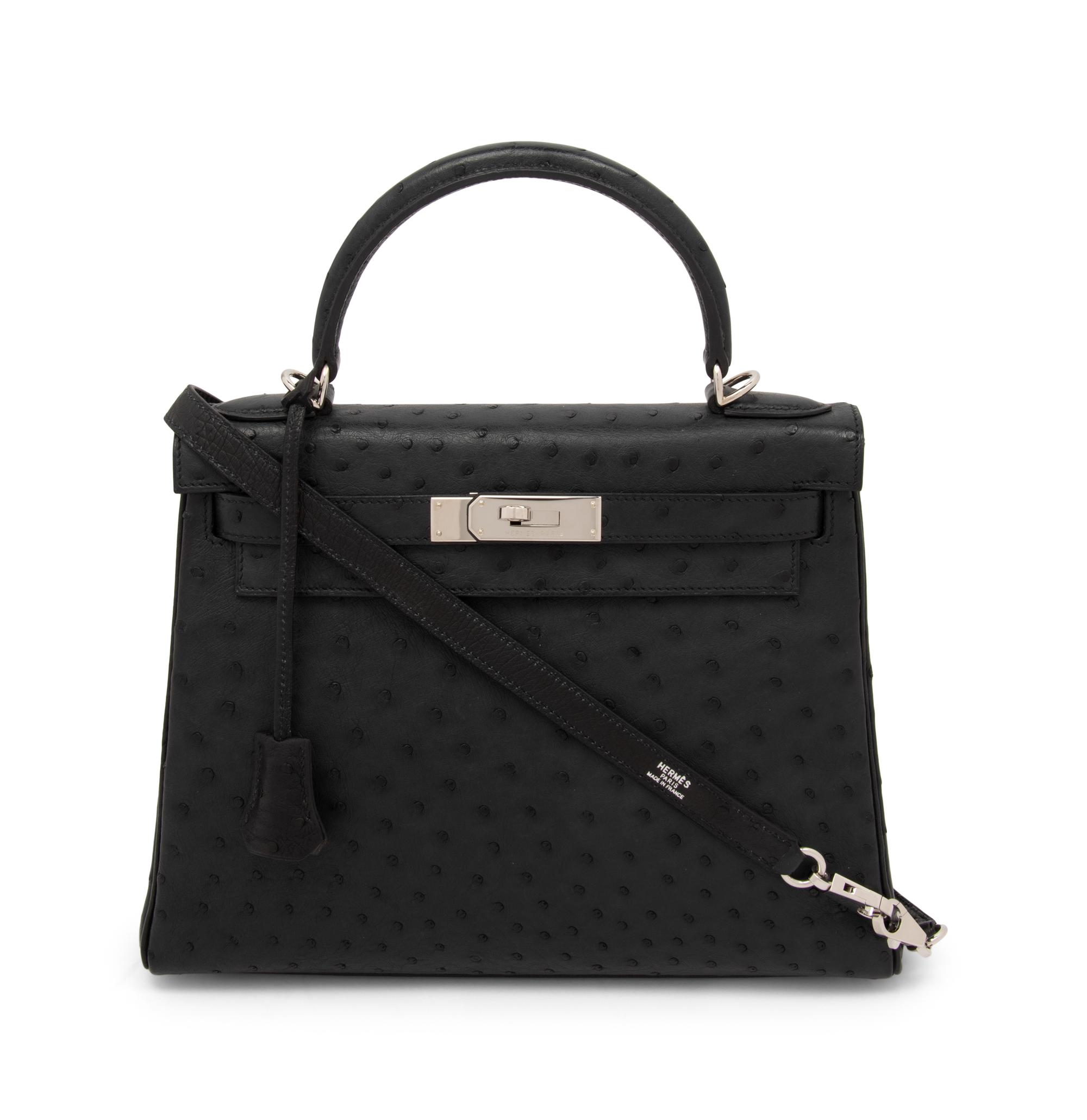 Hermès Kelly 25 in Ardoise Ostrich, 2001