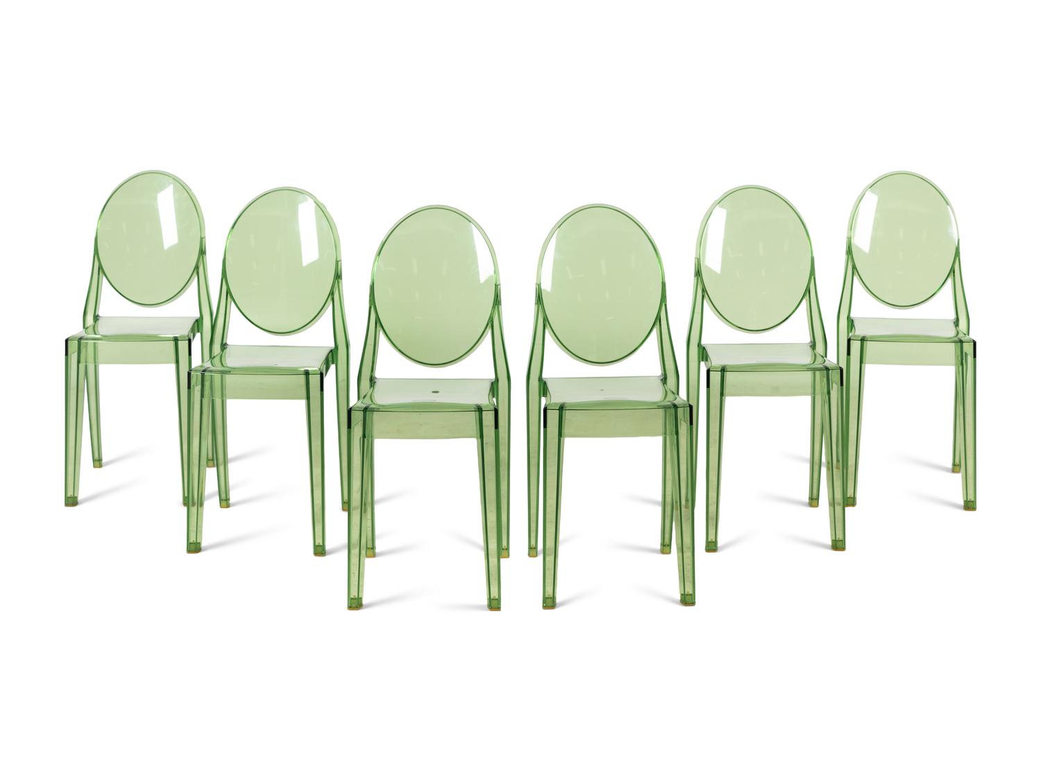 Set of Six Victoria Ghost Side Chairs Kartell, Italy