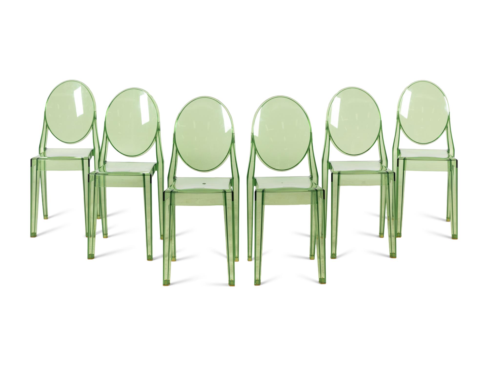 Set of Six Victoria Ghost Side Chairs Kartell, Italy