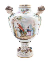 A German Porcelain Urn, Carl Thieme (1816-1888), Height 17 inches.