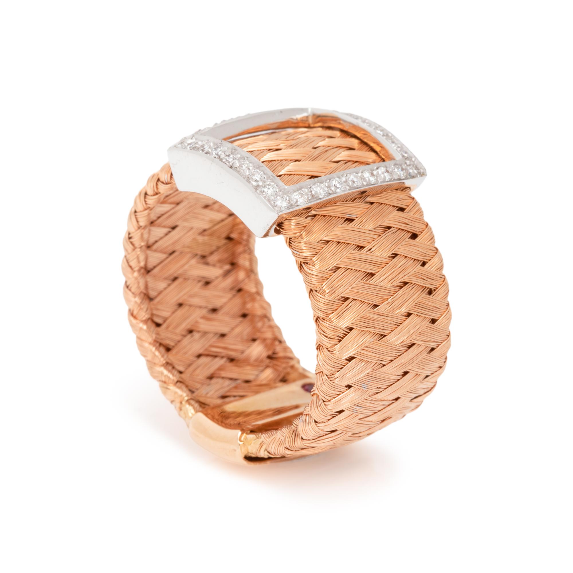 ROBERTO COIN, ROSE GOLD AND DIAMOND 'PRIMAVERA' RING