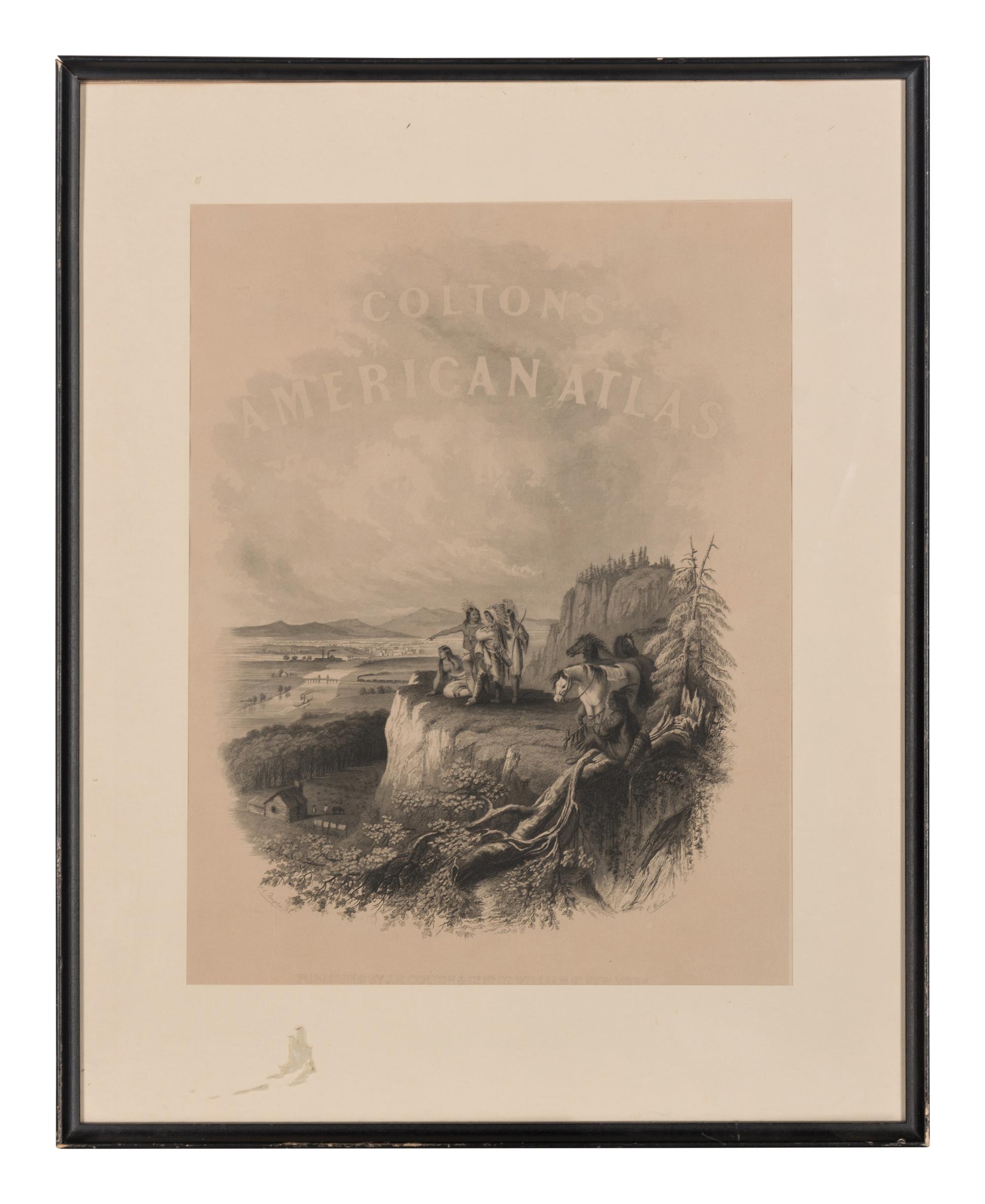 A. Rodier, After Colton's American Atlas, Native Americans Overlooking A Changing Landscape