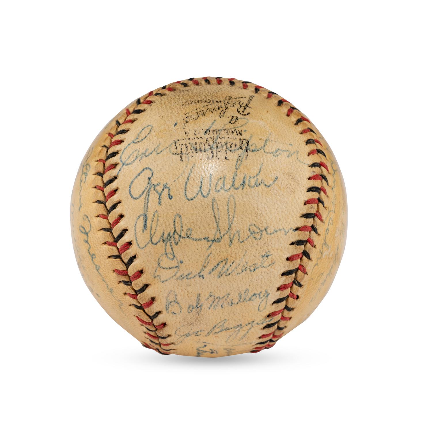 A 1943 Cincinnati Reds Team Signed Autograph Baseball (Beckett Authentication Services Letter of Authenticity)