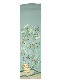 Four Hand-Painted French Chinoiserie Design Wallpaper Panels — GRACIE, EARLY 20TH CENTURY