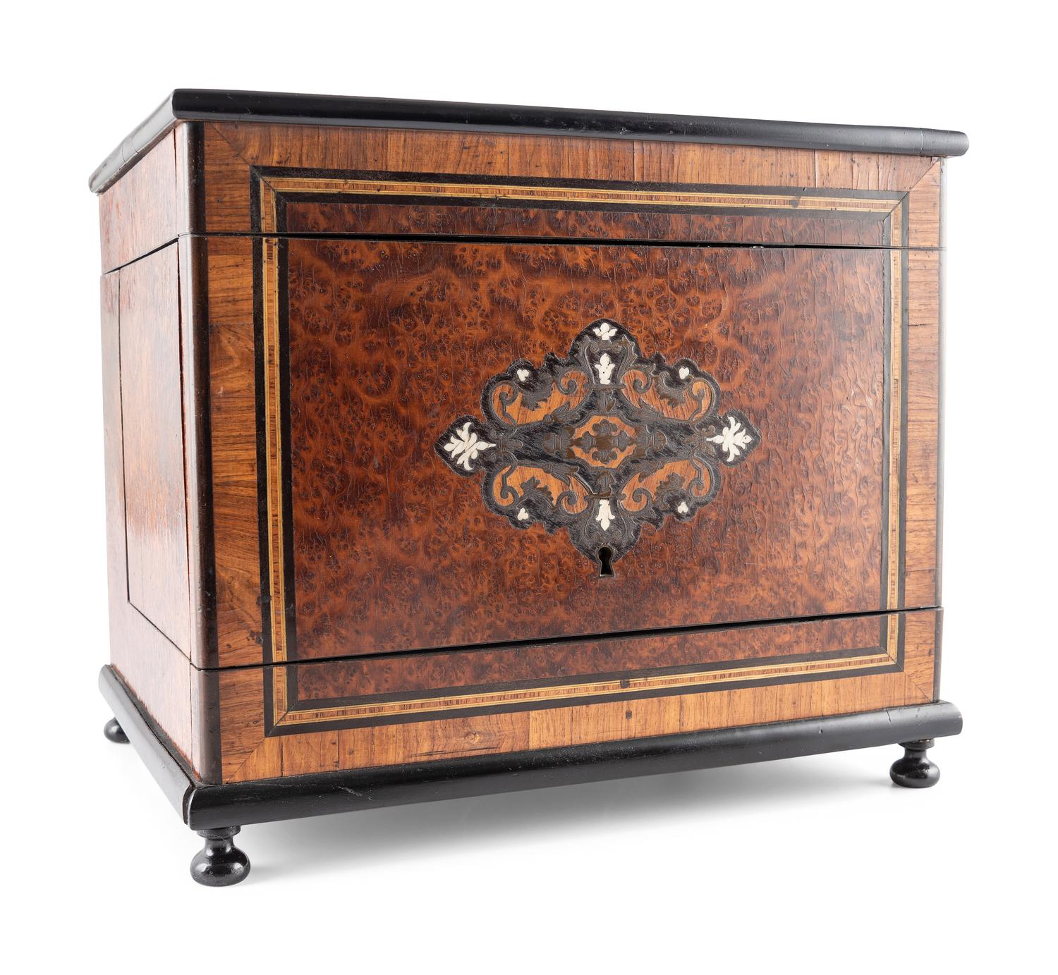 A Burlwood Inlaid Tantalus