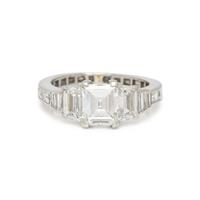 DIAMOND AND PLATINUM RING
