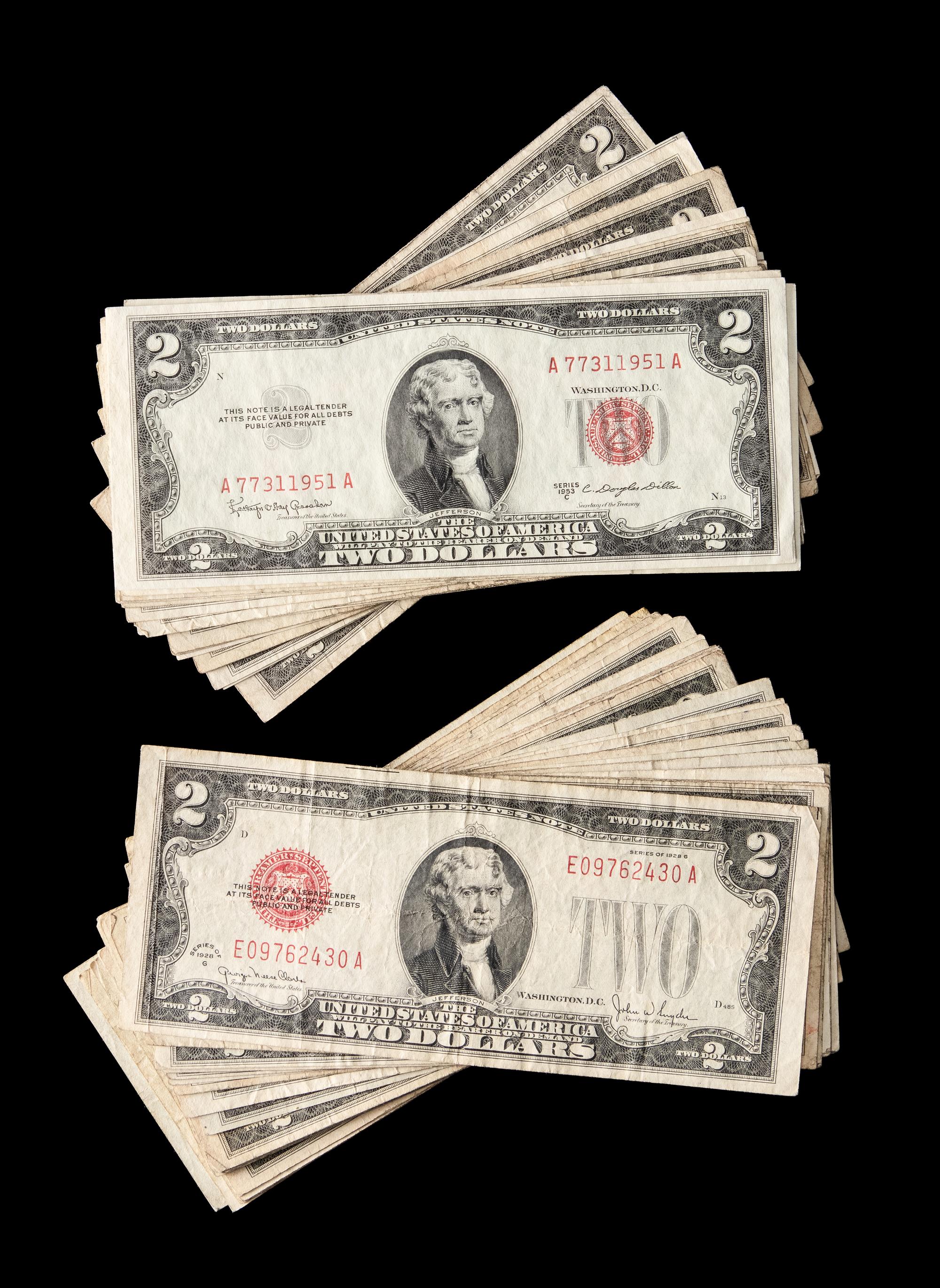 A Collection of 49 United States $2 Legal Tender Notes