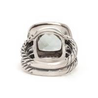 DAVID YURMAN, STERLING SILVER, PRASIOILITE AND DIAMOND RING
