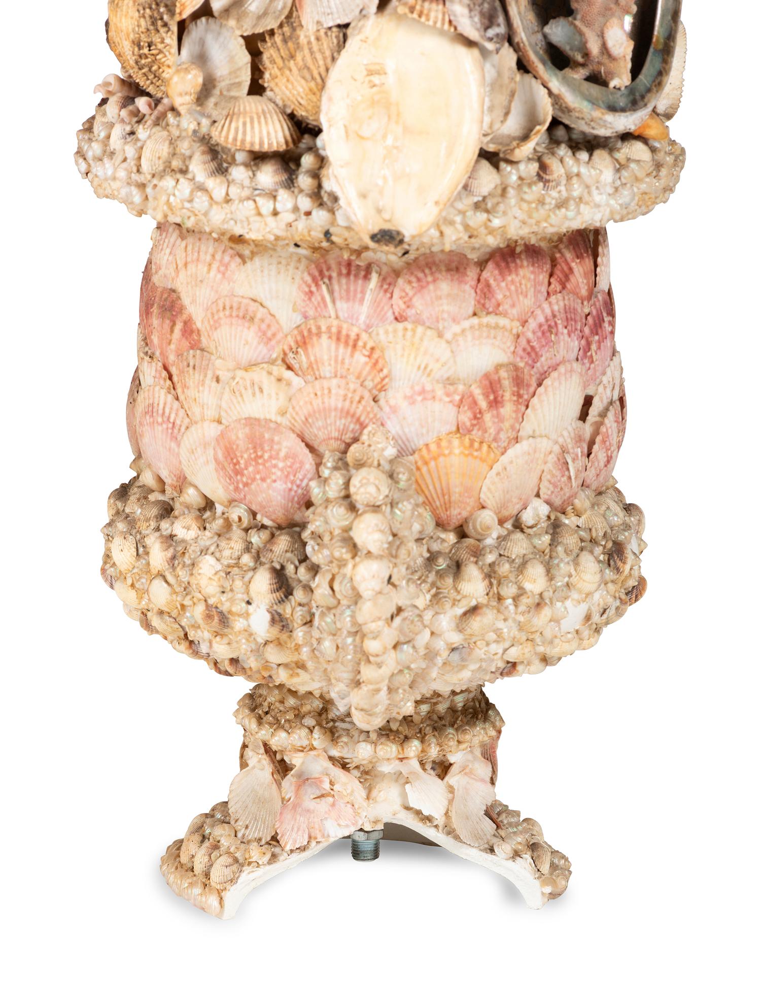 A Pair of Shell-Encrusted Urns