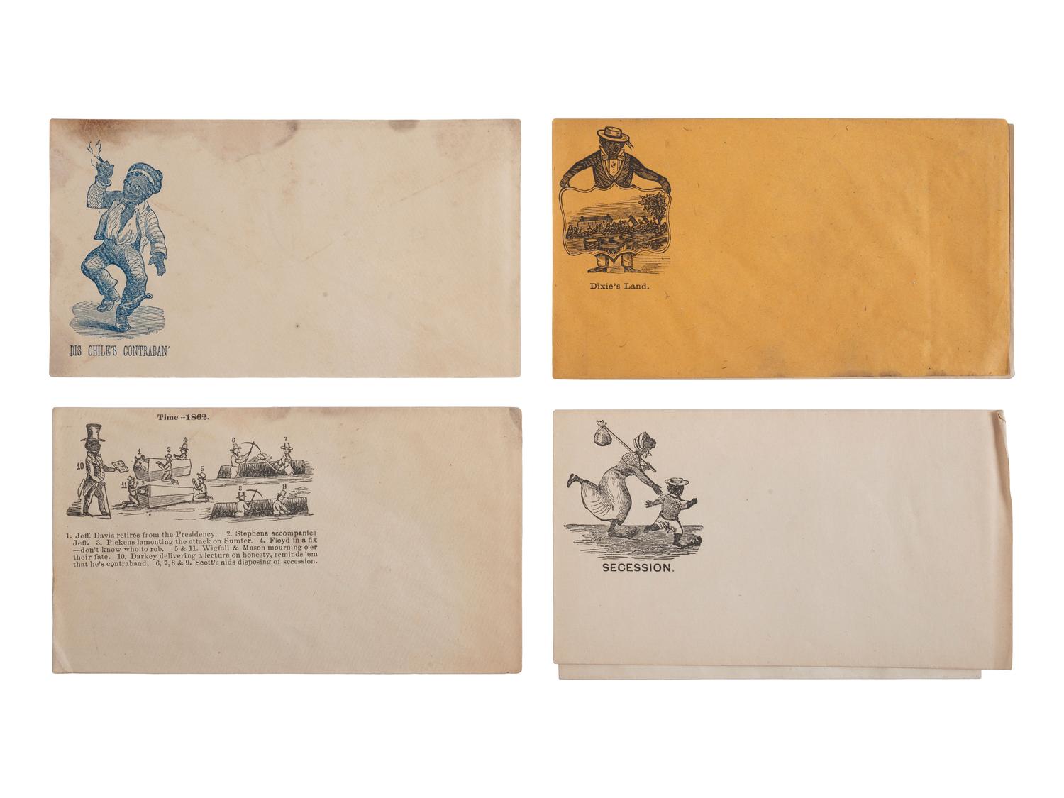 [CIVIL WAR]. A group of 10 illustrated covers featuring political cartoons depicting African American subjects.