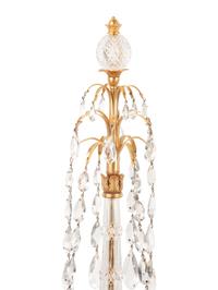 A Set of Four Georgian Style Cut Glass Two-Light Sconces