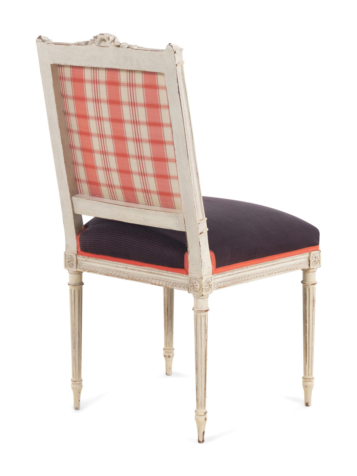 A Set of Three Louis XVI Painted Side Chairs