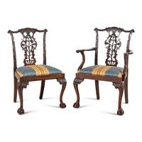 A Set of Eight George III Style Mahogany Dining Chairs