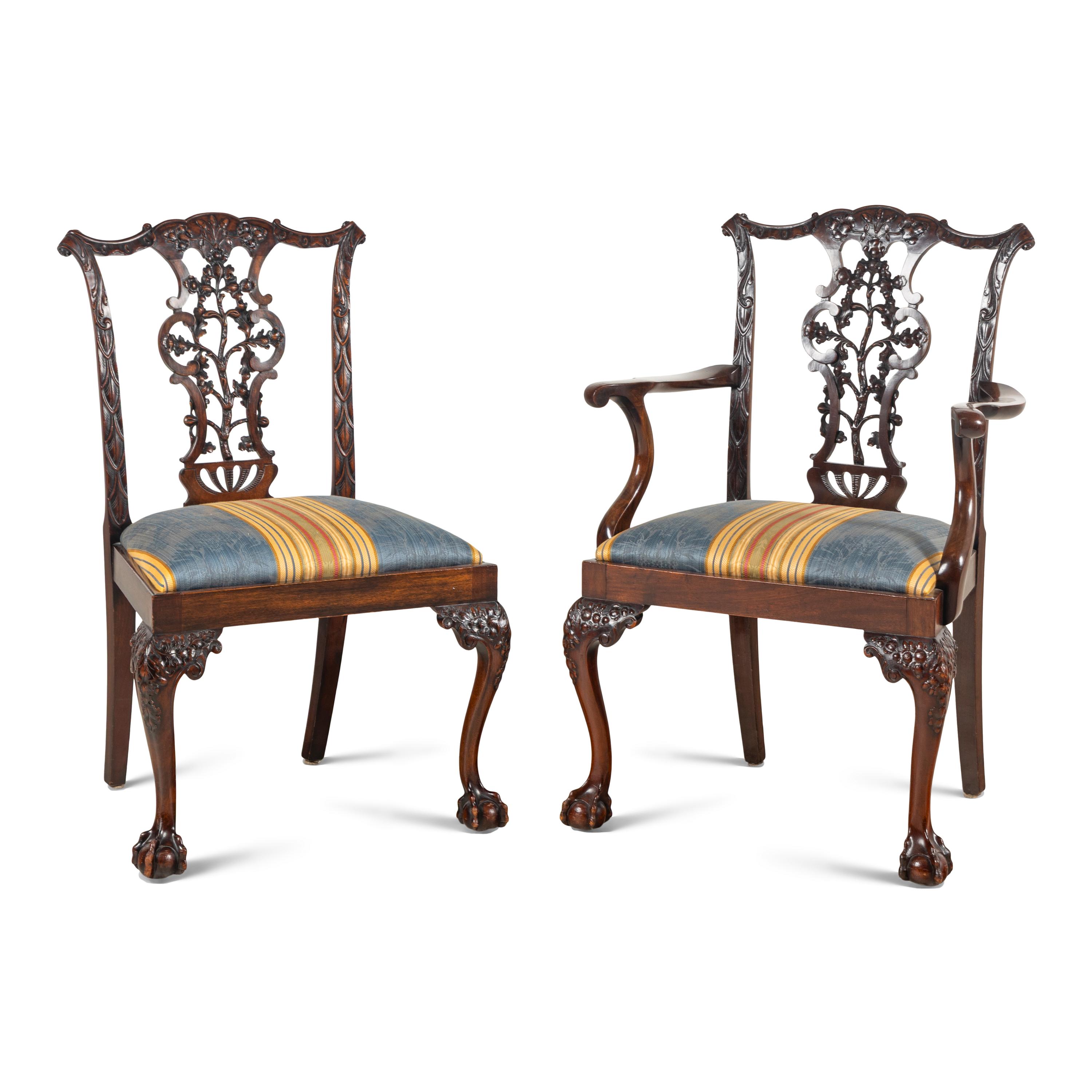 A Set of Eight George III Style Mahogany Dining Chairs