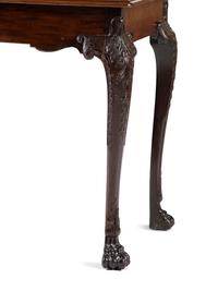 An Irish George III Shell, Acanthus and Bell-Flower Carved and Figured Mahogany Hairy Paw Foot Side Table