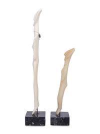 Two Carved White Marble Replica Cycladic Figures
