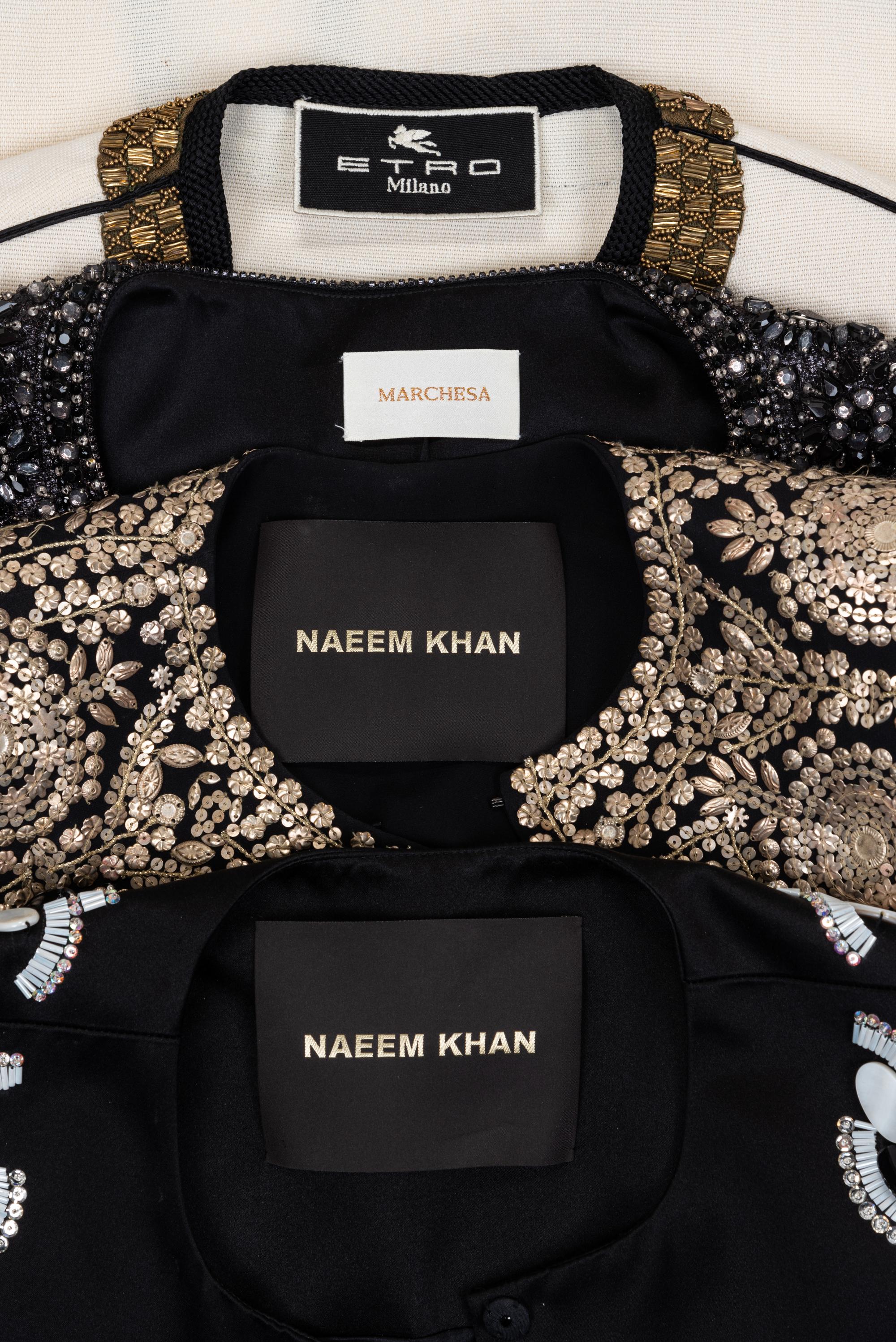 Four Embroidered Jackets: One Marchesa, One Etro, Two Naeem Khan, 2000-10s