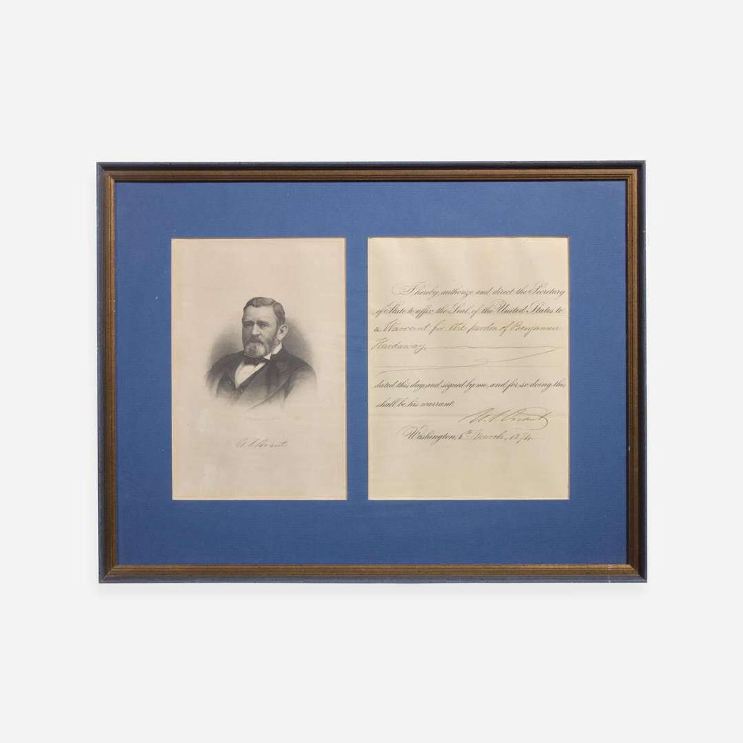 [Presidential] Grant, Ulysses S. Partially-Printed Document, signed