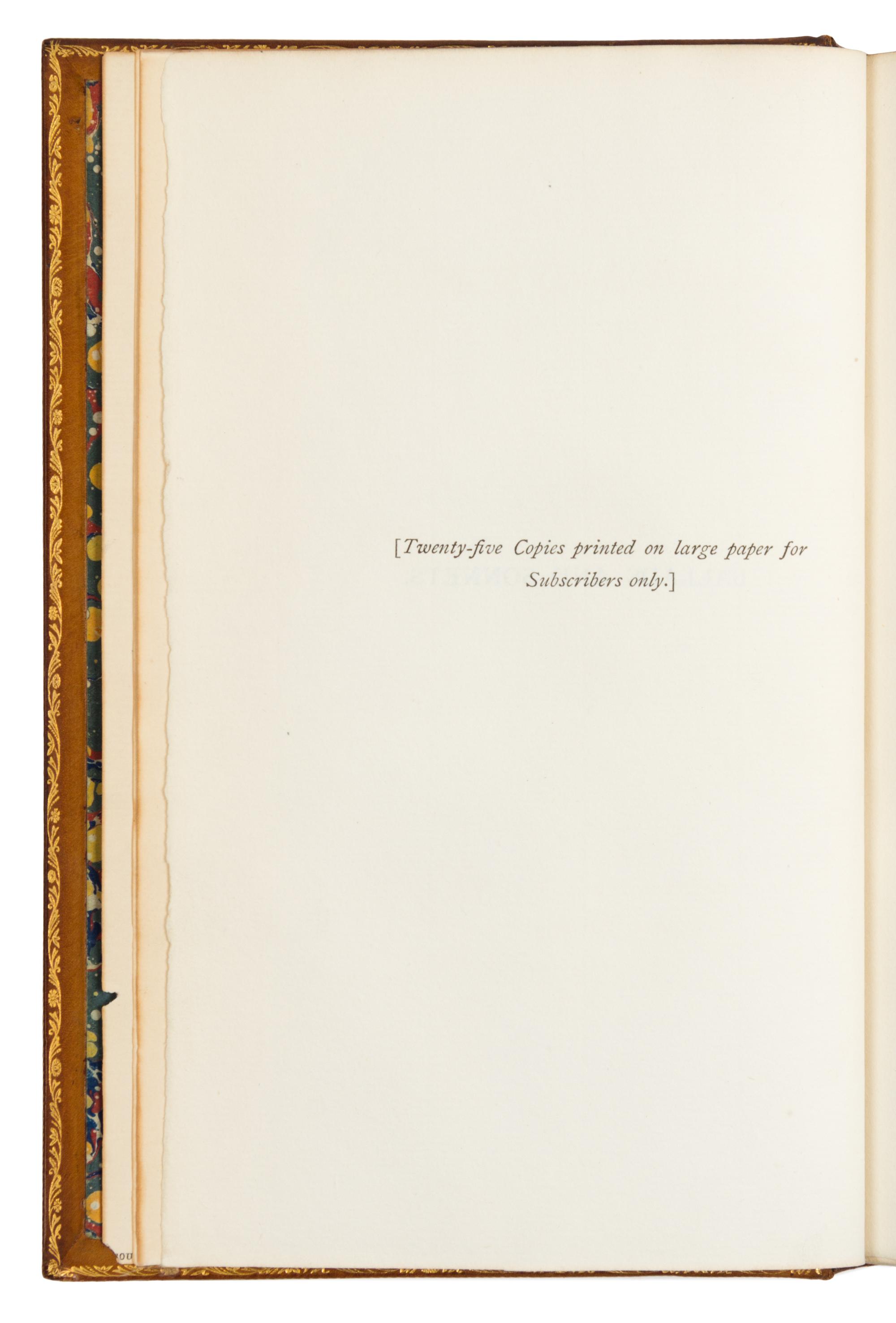 ROSSETTI, Dante Gabriel (1828-1882). Ballads and Sonnets. - Poems. London, 1881. BOTH LARGE PAPER COPIES.