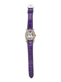 CHOPARD, WHITE GOLD AND DIAMOND 'HAPPY SPORT' WATCH