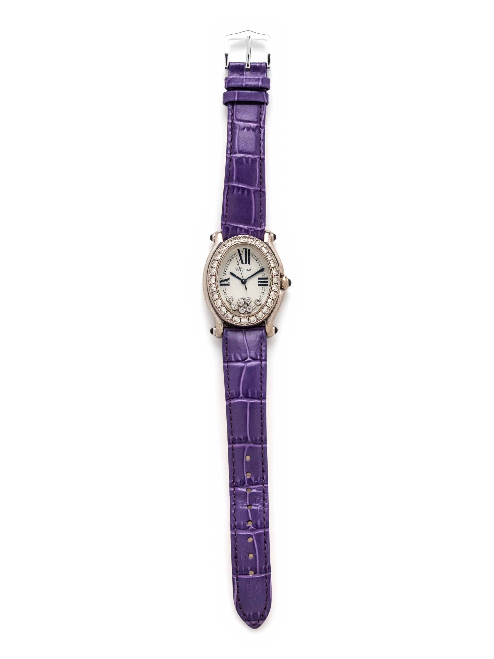 CHOPARD, WHITE GOLD AND DIAMOND 'HAPPY SPORT' WATCH