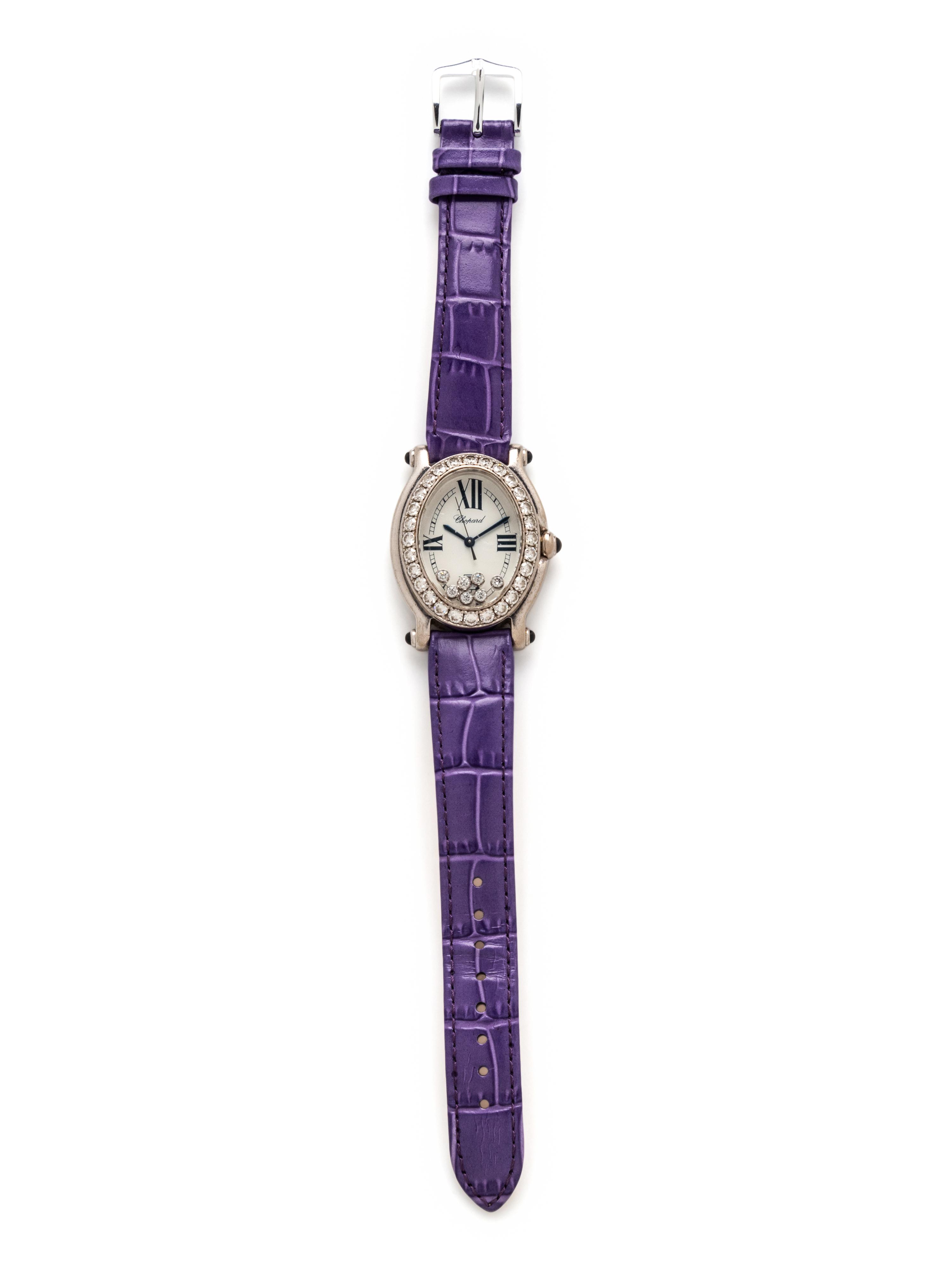 CHOPARD, WHITE GOLD AND DIAMOND 'HAPPY SPORT' WATCH