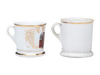 Two Porcelain Occupational Shaving Mugs with Draughtscenes