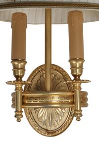 A Set of Eight Empire Style Gilt Bronze Two-Light Sconces