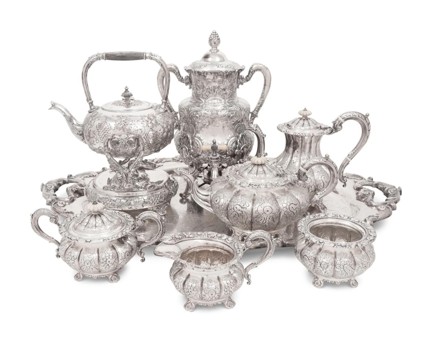 An English Silver-Plate Tea and Coffee Service