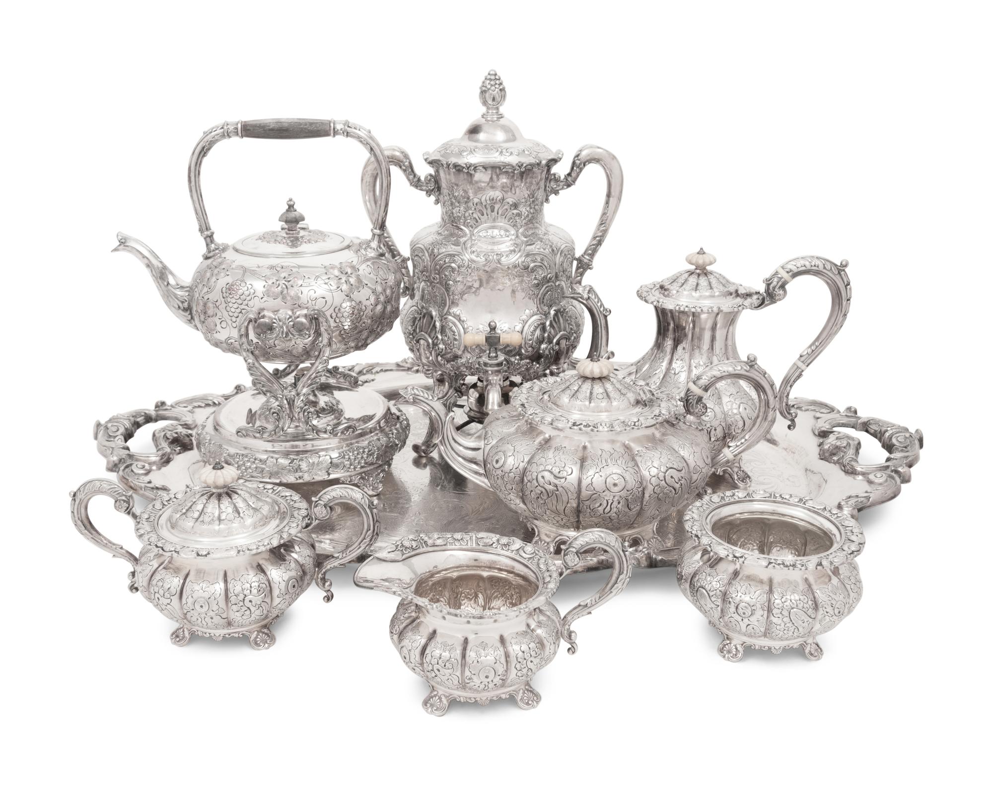 An English Silver-Plate Tea and Coffee Service
