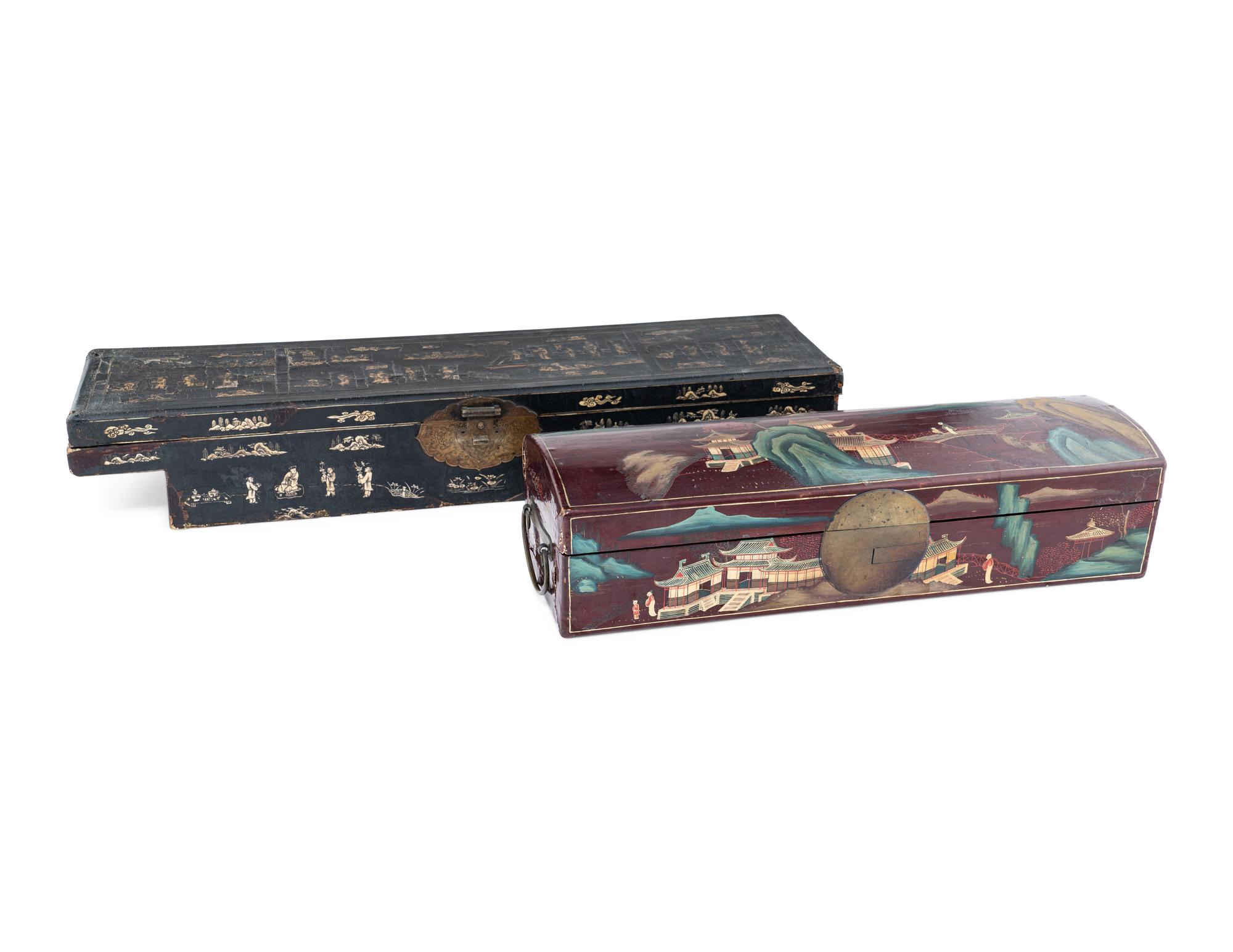 Two Chinese Lacquered Boxes