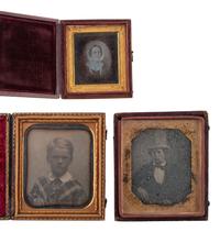 [EARLY PHOTOGRAPHY]. 23 cased images, incl. daguerreotype, ambrotype, and tintype portraits