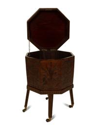 A Victorian Octagonal Carved Mahogany Cellerette — 19TH CENTURY