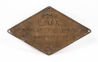 A Painted Metal Lima Locomotive Works Locomotive Badge